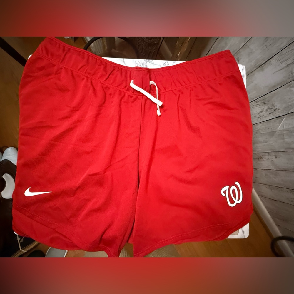 Nike MLB Red Athletic Shorts with White Logos